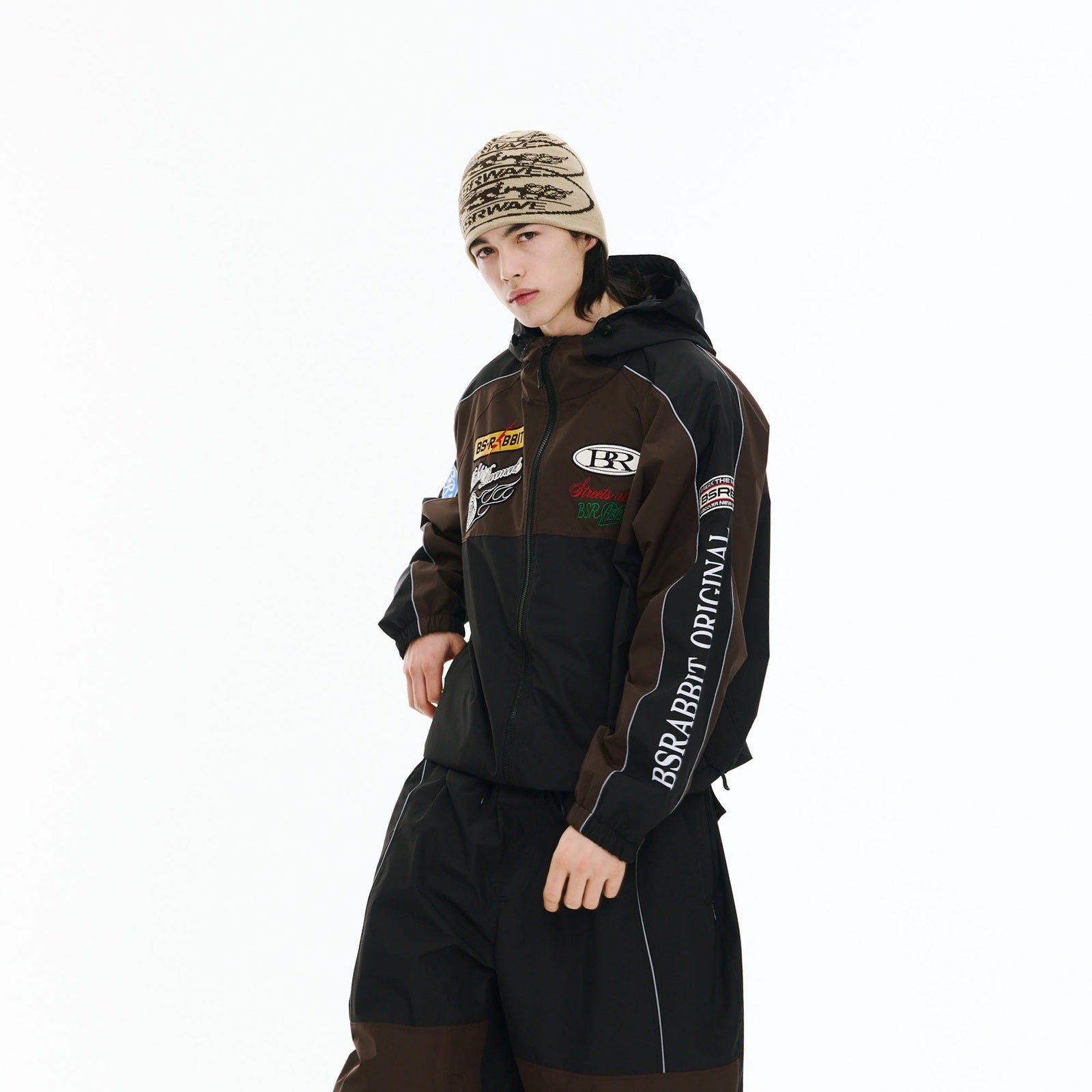 2526FW BSRABBIT Patched Utility Hooded Jacket Jacket Black / Dark