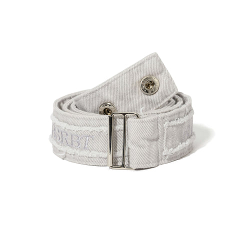 Raw Edge Snap Belt White