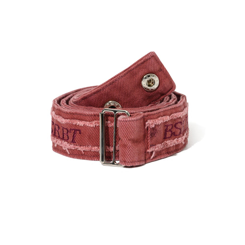 Raw Edge Snap Belt Plum