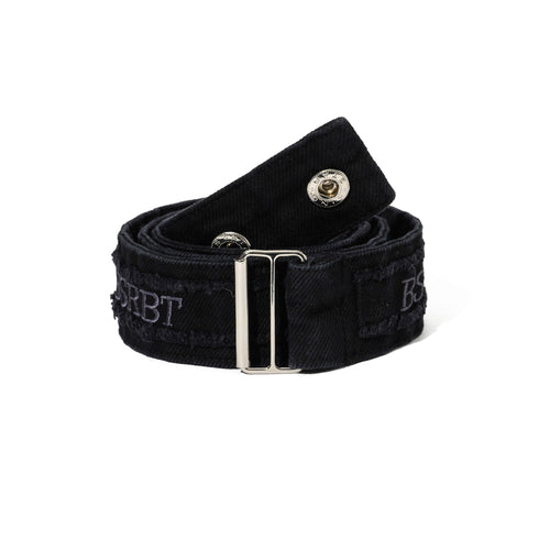 Raw Edge Snap Belt Black