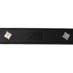 Signature Rivet Leather Belt Black
