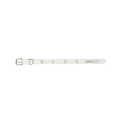 Signature Rivet Vegan Leather Dog Collar White