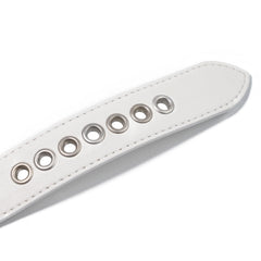 Signature Rivet Vegan Leather Dog Collar White