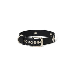 Signature Rivet Vegan Leather Dog Collar Black