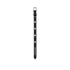 Signature Rivet Vegan Leather Dog Collar Black