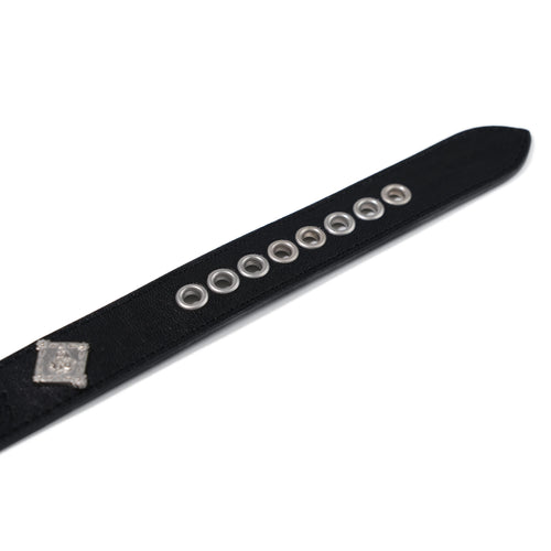 Signature Rivet Vegan Leather Dog Collar Black