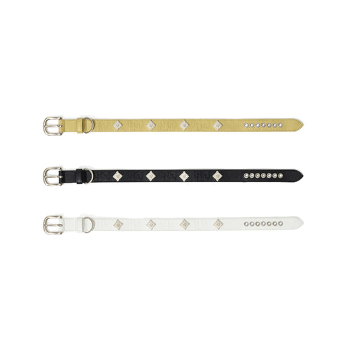 Signature Rivet Vegan Leather Dog Collar Black