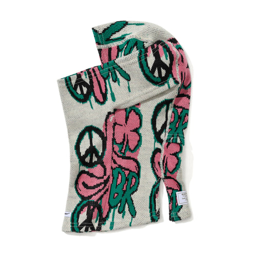 Peace Br Jacquard Balaclava White