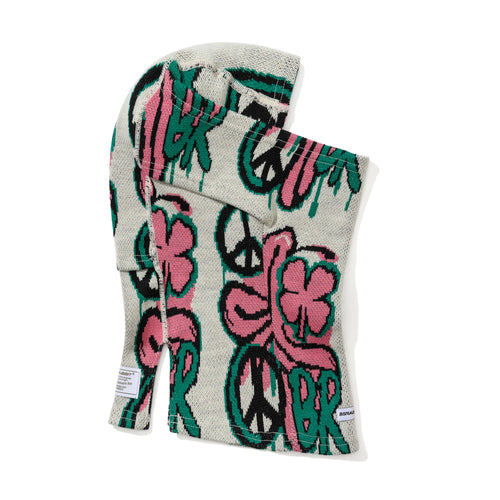 Peace Br Jacquard Balaclava White