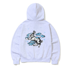 Smoking Rabbit Hoodie Heather Gray