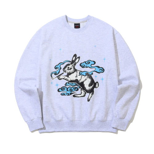 Smoking Rabbit Crewneck Heather Gray
