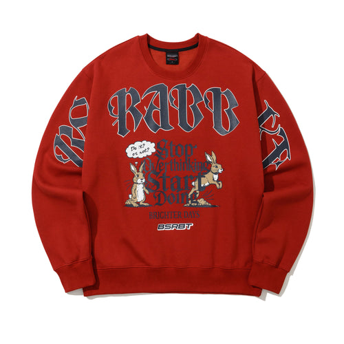 Stop Overthinking Crewneck Dark Red