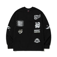 Multi Logo Long Sleeve Black