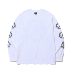 Bsr Peace Logo Back Print Long Sleeve White