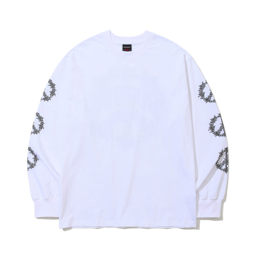Bsr Peace Logo Back Print Long Sleeve White