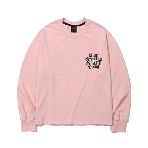 Stop Overthinking Back Print Long Sleeve Baby Pink