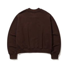 Br Snap Henry Neck Sweatshirt Brown