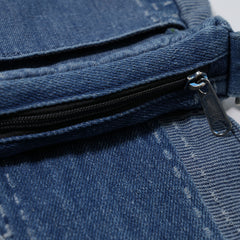 Patchwork Flap Denim Cross Bag Indigo