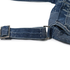 Patchwork Flap Denim Cross Bag Indigo