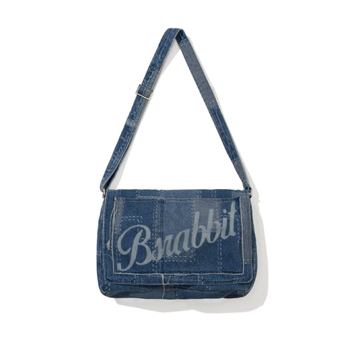Patchwork Flap Denim Big Cross Bag Indigo