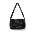 Patchwork Flap Denim Big Cross Bag Black Denim