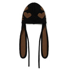 Knit Bunny Earflap Beanie Black