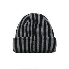 STRIPE BEANIE GRAY