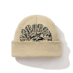 Br Double Sided Artwork Beanie Cream Beige