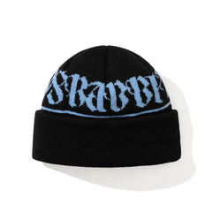 Logo Pattern Beanie Black