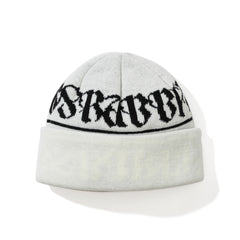 Logo Pattern Beanie White