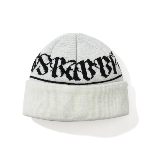Logo Pattern Beanie White