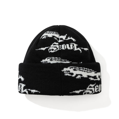 Rabbit Pattern Beanie Black