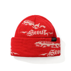 Rabbit Pattern Beanie Red