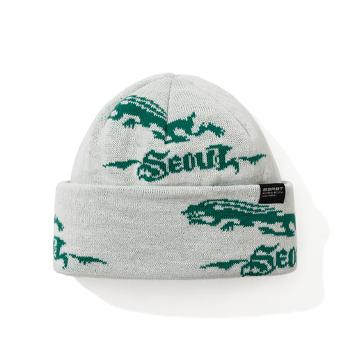 Rabbit Pattern Beanie Cream