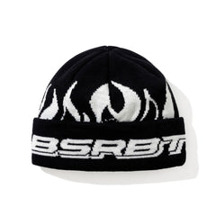 Flame Double Sided Artwork Beanie Black