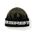 Flame Double Sided Artwork Beanie Ash Green