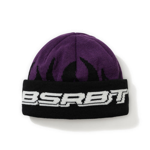 Flame Double Sided Artwork Beanie Purple