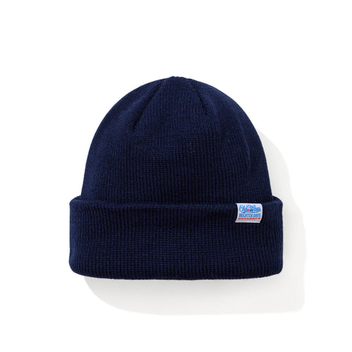 Basic Point Label Beanie Navy