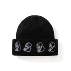 Skeletal Hand B Embr Beanie Black