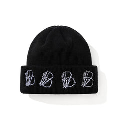 Skeletal Hand B Embr Beanie Black