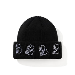 Skeletal Hand B Embr Beanie Black