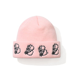Skeletal Hand B Embr Beanie Indy Pink