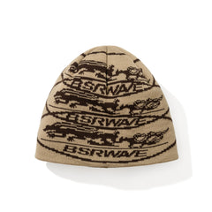 Triple Bsrwave Logo Beanie Light Beige