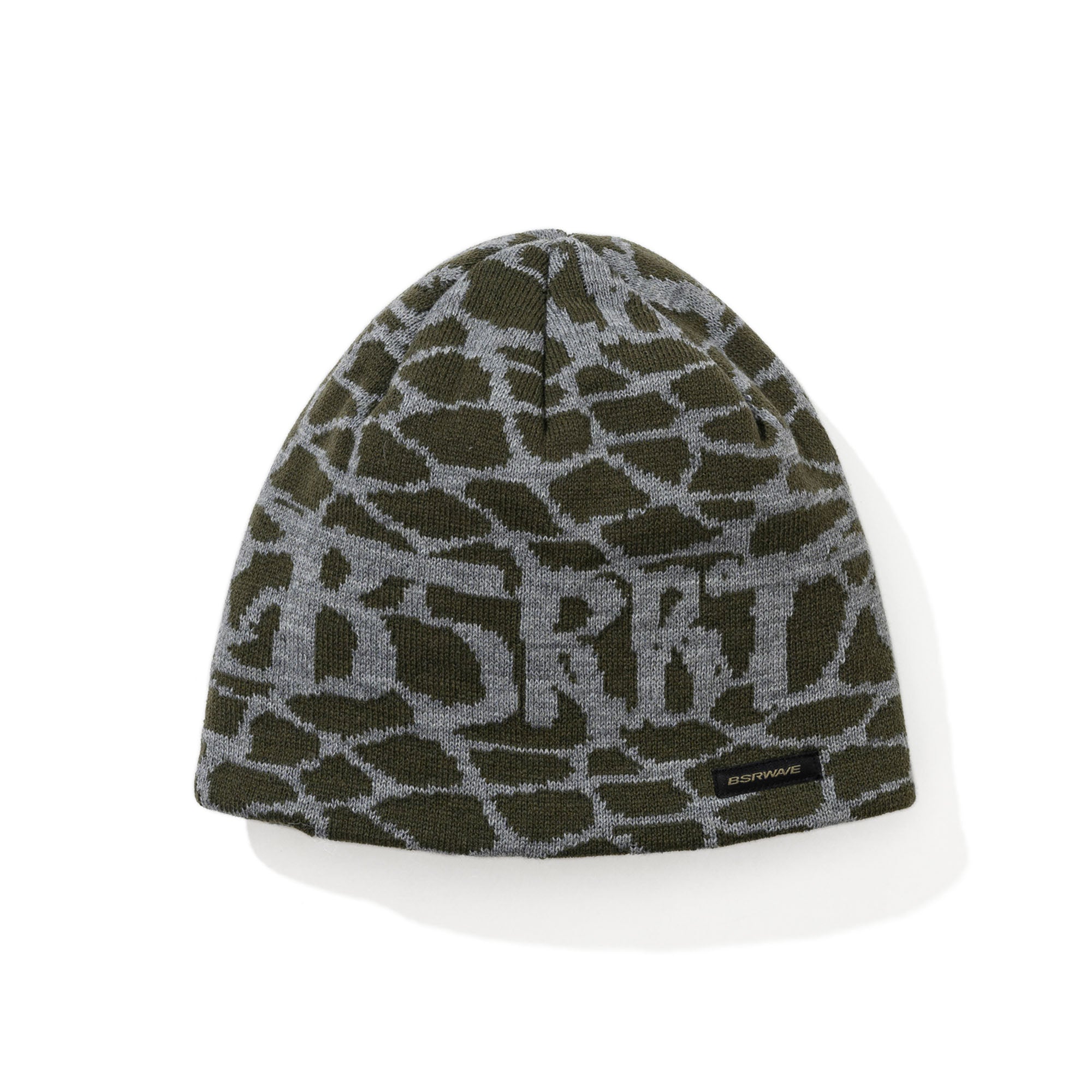 2526FW BSRABBIT Bsrbt Cracked Pattern Beanie Ash Khaki