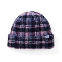 Softly Wool Beanie Purple Check