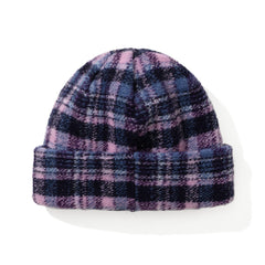 Softly Wool Beanie Purple Check