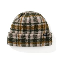 Softly Wool Beanie Khaki Check