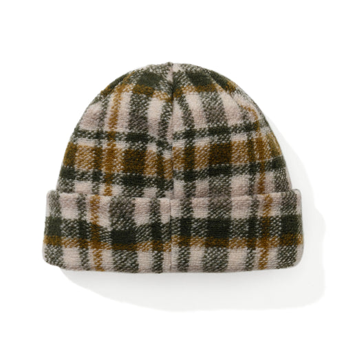 Softly Wool Beanie Khaki Check