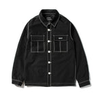 STITCHES BUTTON COACH JACKET BLACK