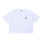 EMBROIDERY BEAR RABBIT WIDE CROP TOP WHITE